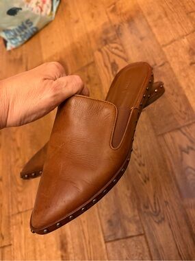 Jenni Kayne Brown Leather Studded Mules 10 great used condition smoke pet free